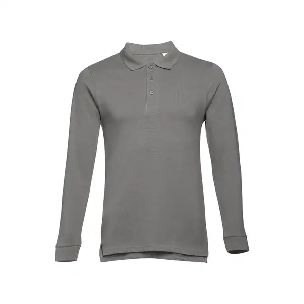 Langarm-Poloshirt für Herren aus kardierter Baumwolle – Ansicht 1