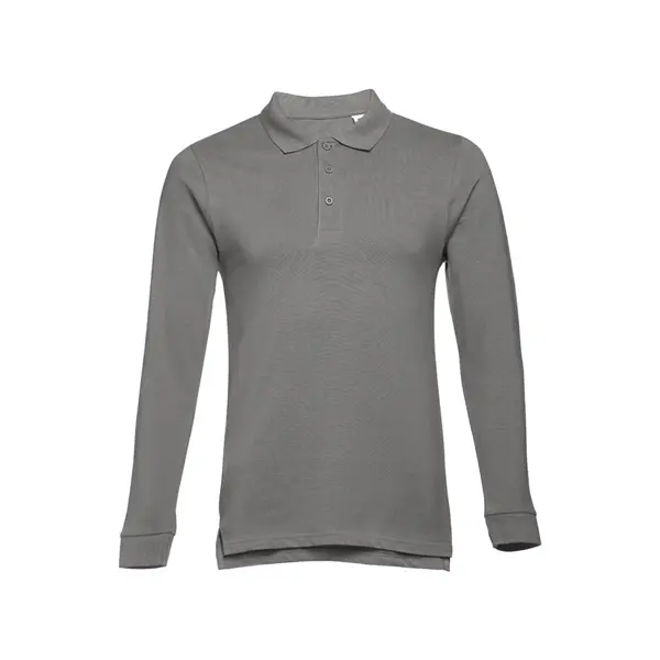 Langarm-Poloshirt für Herren aus kardierter Baumwolle – Werbeartikel mit Logo bedrucken