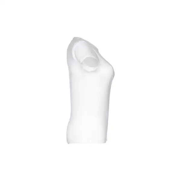 Tailliertes Damen-T-Shirt aus Baumwolle. Farbe Weiß – Ansicht 4