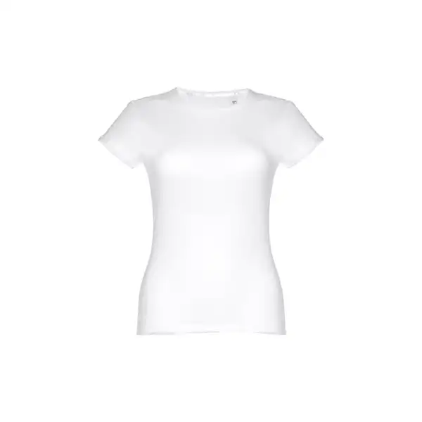 Tailliertes Damen-T-Shirt aus Baumwolle. Farbe Weiß – Ansicht 1