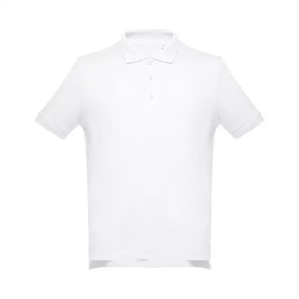 Kurzärmeliges Poloshirt aus Baumwolle für Herren. Weiße Farbe – Ansicht 1