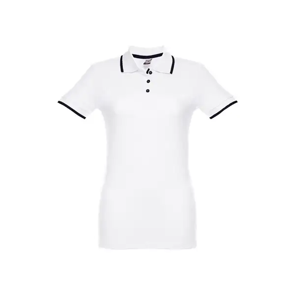 Zweifarbiges Baumwoll-Poloshirt für Damen – Ansicht 2