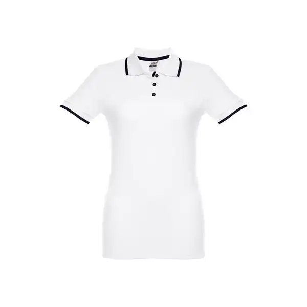 Zweifarbiges Baumwoll-Poloshirt für Damen – Ansicht 1
