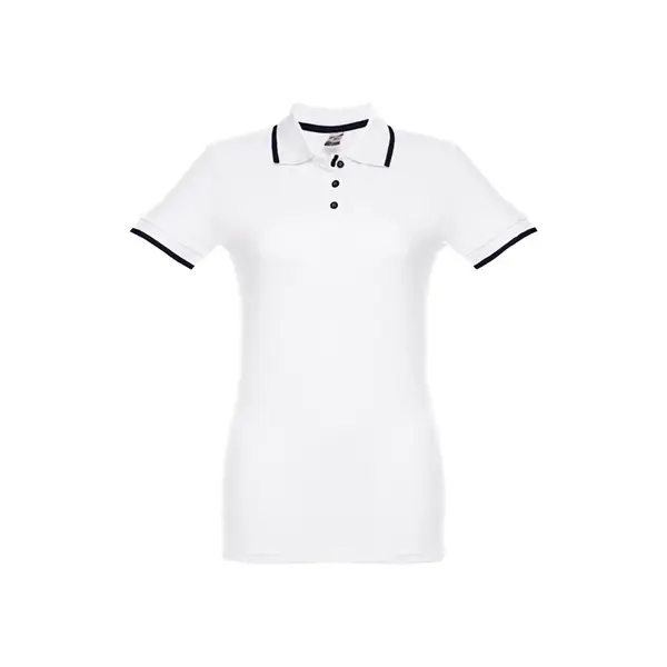 Zweifarbiges Baumwoll-Poloshirt für Damen
