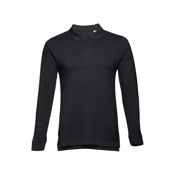 Langarm-Poloshirt für Herren aus kardierter Baumwolle – Ansicht 1