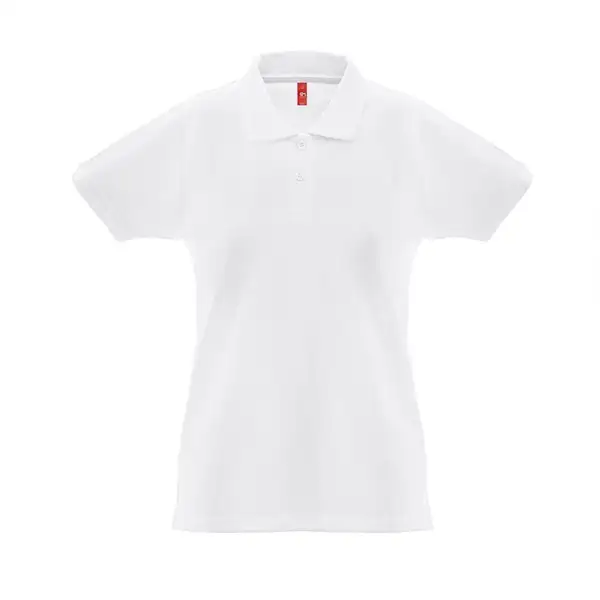 Kurzarm-Poloshirt für Damen aus kardierter Baumwolle – Ansicht 1