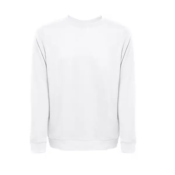 Sweatshirt (unisex) aus italienischem Frottee ohne Krempel. Weiße Farbe
