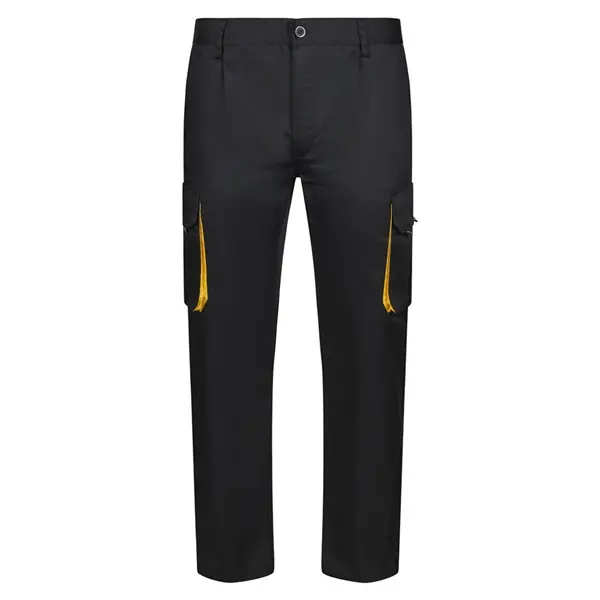 Zweifarbige Twill-Hose mit mehreren Taschen (200 g/m²), aus Baumwolle (35 %) und Polyester (65 %)