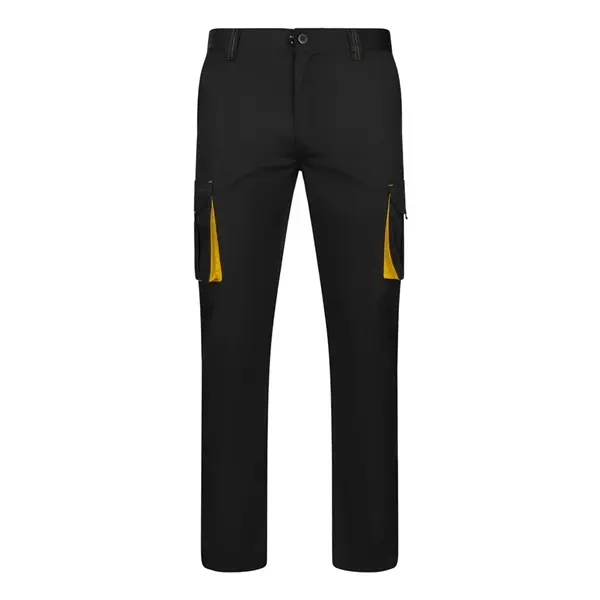 Zweifarbige Stretch-Hose mit mehreren Taschen (240 g/m²), aus Baumwolle (46 %), EME (38 %) und Polyester (16 %)