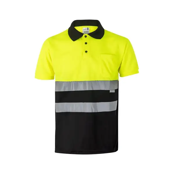 Zweifarbiges Poloshirt im Bird-Eye-Design (160g/m²) mit kurzen Ärmeln, aus Polyester (100%) – Ansicht 1