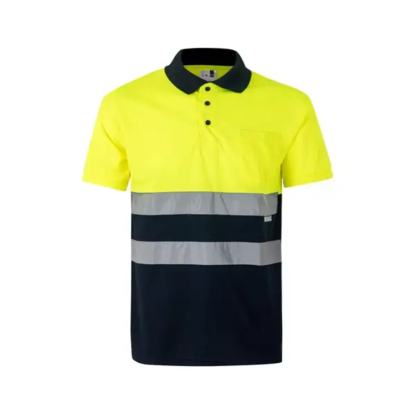 Zweifarbiges Poloshirt im Bird-Eye-Design (160g/m²) mit kurzen Ärmeln, aus Polyester (100%) – Ansicht 6