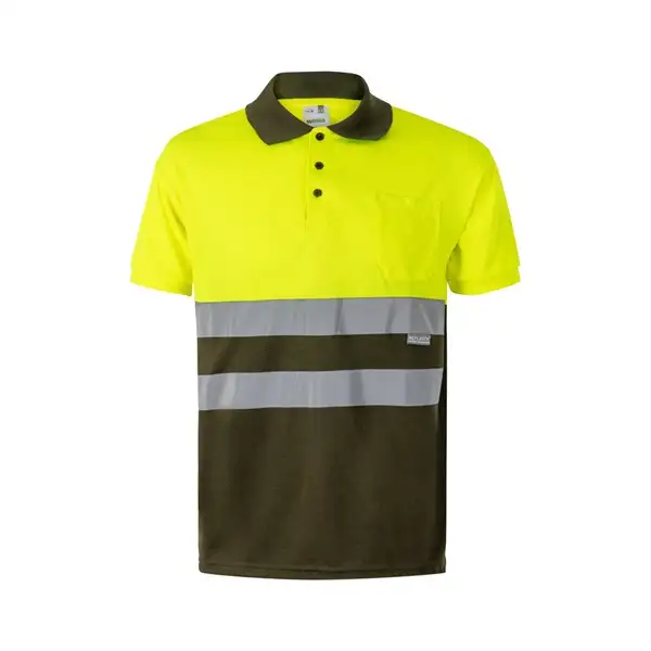 Zweifarbiges Poloshirt im Bird-Eye-Design (160g/m²) mit kurzen Ärmeln, aus Polyester (100%) – Ansicht 36