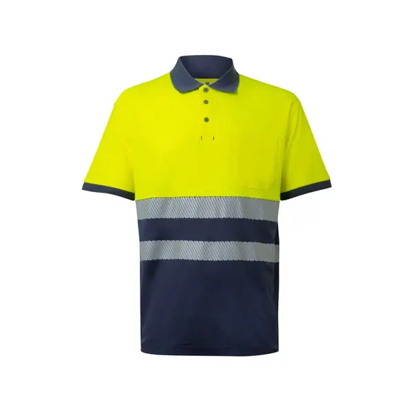 Zweifarbiges Piqué-Poloshirt (150g/m²) mit kurzen Ärmeln, aus Baumwolle (55%) und Polyester (45%)