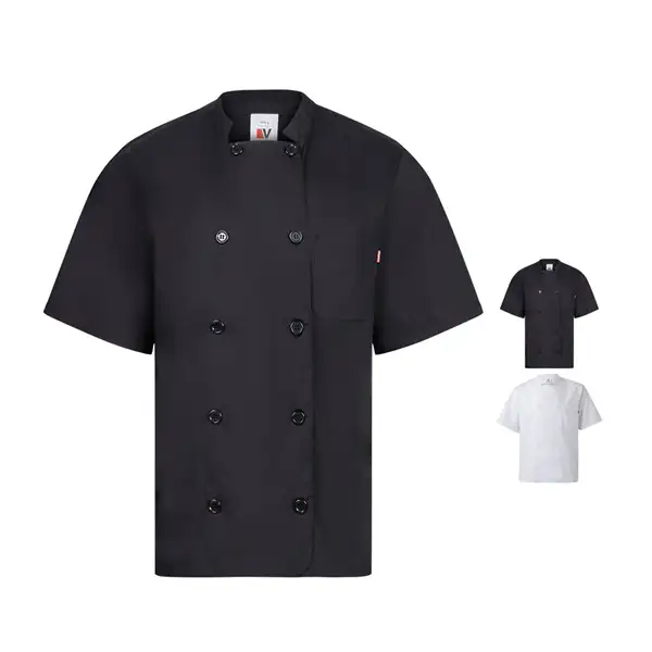 Kurzärmelige Kochjacke aus Popeline (110 g/m²) aus Baumwolle (35 %) und Polyester (65 %) – Ansicht 8