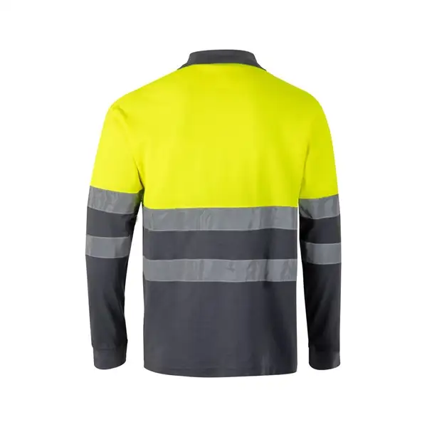 Zweifarbiges Piqué-Poloshirt (150g/m²) mit langen Ärmeln, aus Baumwolle (55%) und Polyester (45%) – Ansicht 7