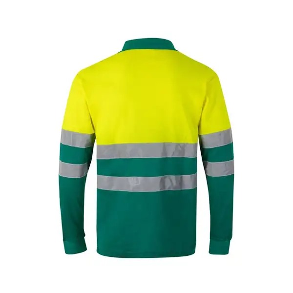 Zweifarbiges Piqué-Poloshirt (150g/m²) mit langen Ärmeln, aus Baumwolle (55%) und Polyester (45%) – Ansicht 12
