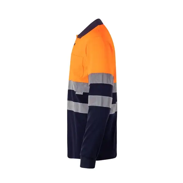 Zweifarbiges Piqué-Poloshirt (150g/m²) mit langen Ärmeln, aus Baumwolle (55%) und Polyester (45%) – Ansicht 18