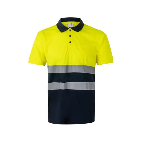 Poloshirt (140g/m²) im Bird-Eye-Design mit kurzen Ärmeln, aus Polyester (100%) – Ansicht 1