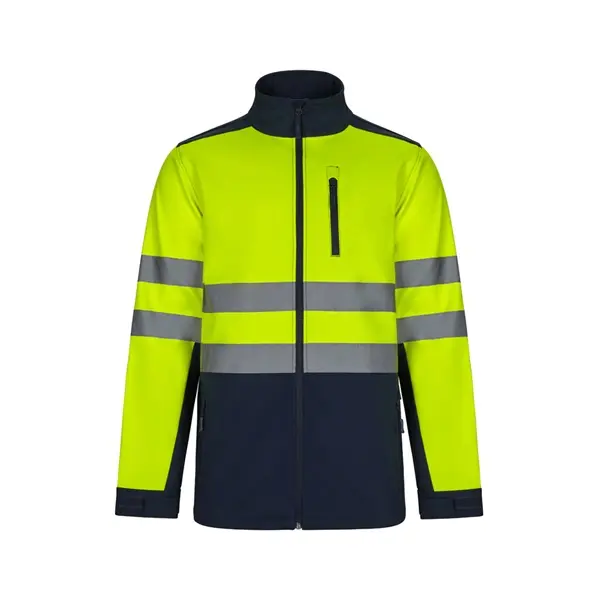 Zweifarbige Softshell-Jacke (280 g/m²) aus Polyester (96 %) und Elastan (4 %)