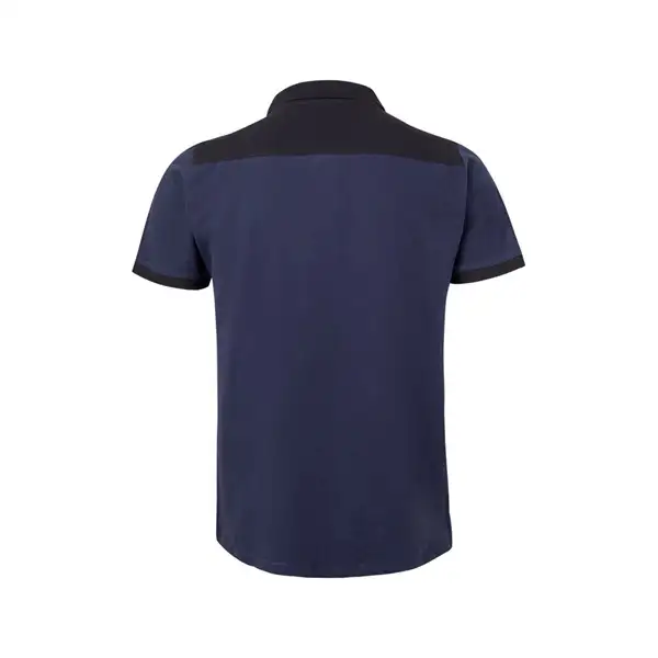 Zweifarbiges Stretch-Piqué-Poloshirt (200 g/m²) mit kurzen Ärmeln, aus Polyester (96 %) und Elastan (4 %) – Ansicht 2