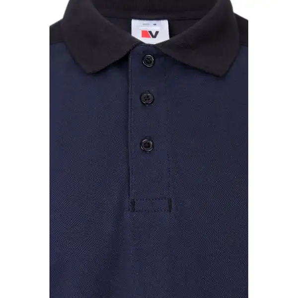 Zweifarbiges Stretch-Piqué-Poloshirt (200 g/m²) mit kurzen Ärmeln, aus Polyester (96 %) und Elastan (4 %) – Ansicht 5