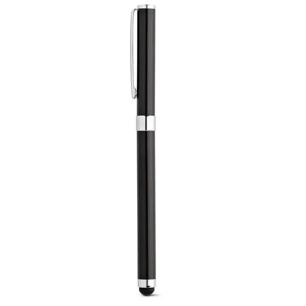 Rollerball aus Edelstahl mit Touchpen-Spitze – Werbeartikel mit Logo bedrucken