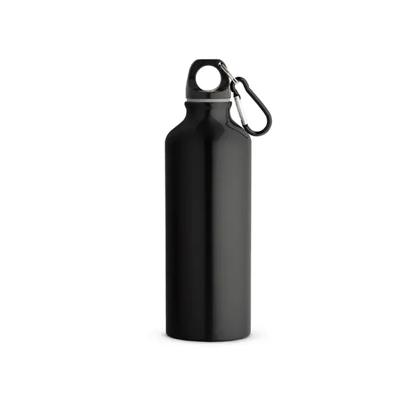Flasche aus recyceltem Aluminium (100% rAL) 530 mL mit Karabiner – Werbeartikel mit Logo bedrucken