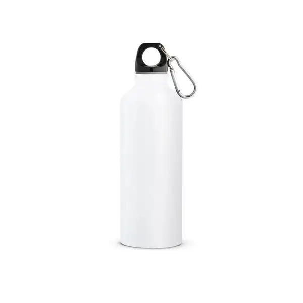 Flasche aus recyceltem Aluminium (100% rAL) 530 mL mit Karabiner – Ansicht 3