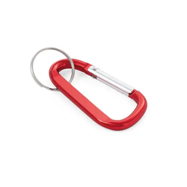 Karabinerclip aus Aluminium mit Schlüsselring – Ansicht 2