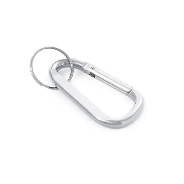 Karabinerclip aus Aluminium mit Schlüsselring – Ansicht 3