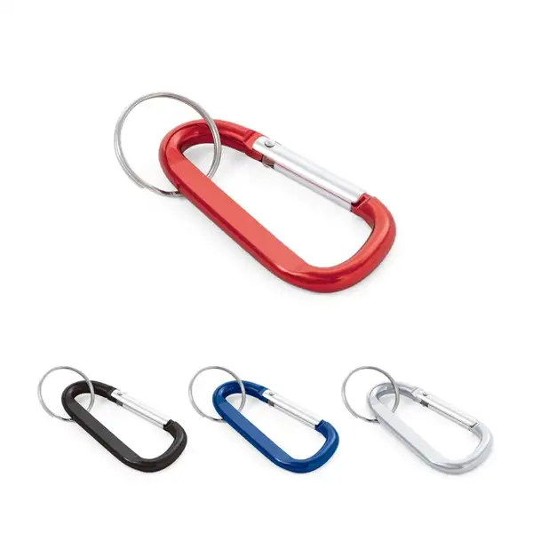 Karabinerclip aus Aluminium mit Schlüsselring – Ansicht 6