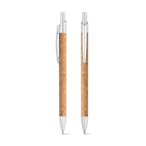 Kugelschreiber aus Kork und recyceltem Aluminium (100% rAL) mit Clip – Ansicht 3