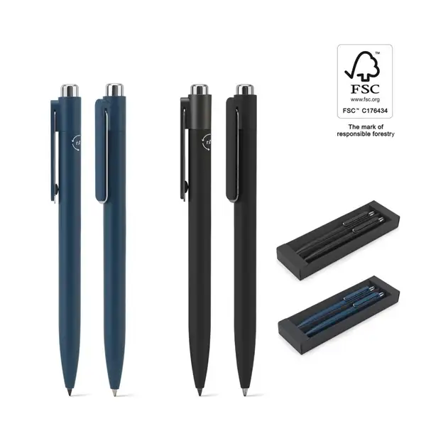 Set bestehend aus einem Kugelschreiber und einem Stift ohne Tinte, beide aus Aluminium (94% recycelt) – Ansicht 14