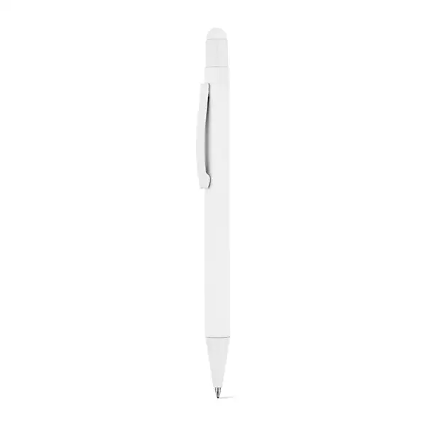 Kugelschreiber mit modernem Design aus recyceltem Aluminium (100% rAL) mit Gummibeschichtung – Ansicht 7