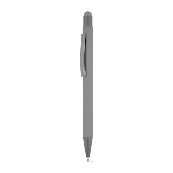 Kugelschreiber mit modernem Design aus recyceltem Aluminium (100% rAL) mit Gummibeschichtung – Ansicht 10