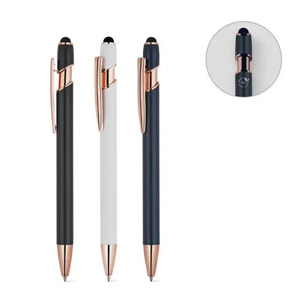 Kugelschreiber aus recyceltem Aluminium (100% rAL), mit matter Oberfläche und blauer Tinte – Ansicht 10