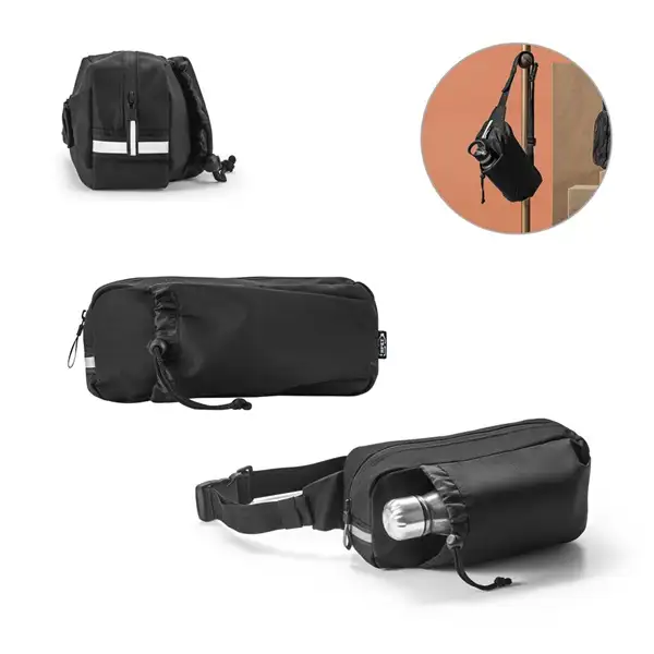 Gürteltasche aus 300D recyceltem Polyester und 600D recyceltem Polyester mit reflektierenden Elementen – Ansicht 7