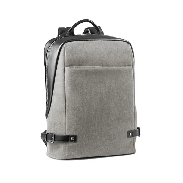 Rucksack für Laptops bis zu 15.6" aus Stoff und PU – Werbeartikel mit Logo bedrucken