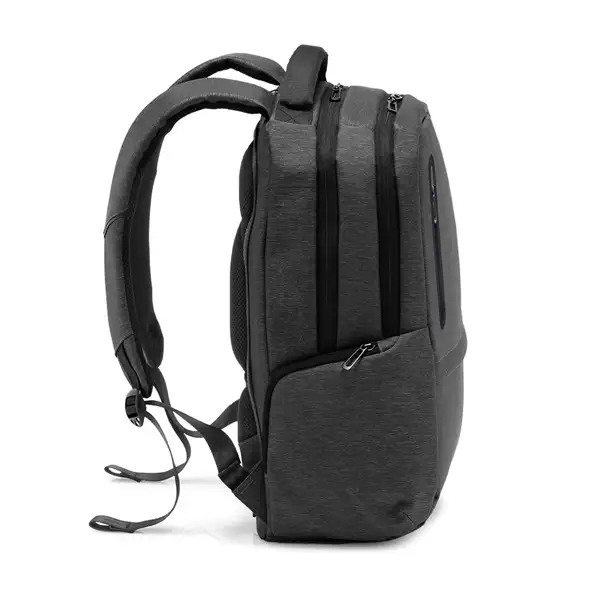 Wasserabweisender 2Tone-Laptop-Rucksack aus recyceltem Nylon mit 210D-Fach – Ansicht 4