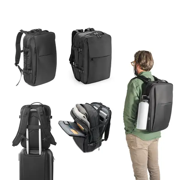 Hochverdichteter Reiserucksack aus recyceltem 600D-Polyester für 17.3"-Laptop – Ansicht 7