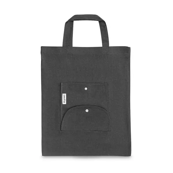 Faltbare Tasche aus Baumwolle (50%), receycelte Baumwolle (30%) und Polyester (20% rPET) (140 g/m²) – Werbeartikel mit Logo bedrucken