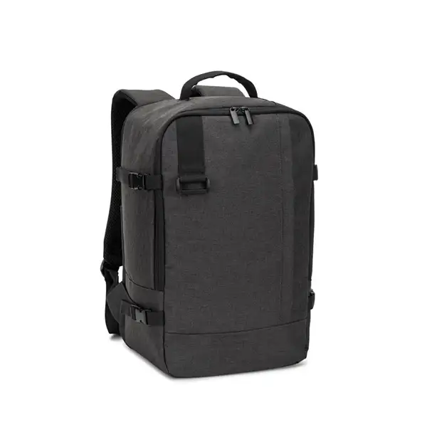 Rucksack, entwickelt um die von den Fluggesellschaften geforderten Massvorgaben zu erfüllen, aus hochdichtem, recyceltem 600D-Polyester – Ansicht 1