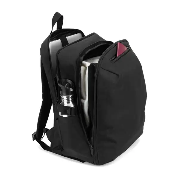 Rucksack mit komplett öffnendem Fach aus recyceltem 300D Polyester, 16" – Ansicht 7