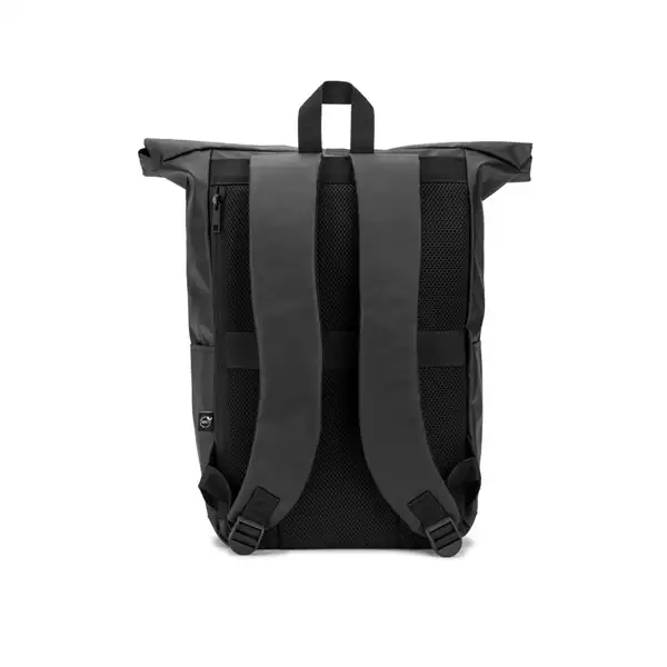 Rolltop-Rucksack mit Reissverschlusssystem, bei dem das Oberteil aufgerollt werden kann, um es an das Volumen des Rucksacks anzupassen. Hergestellt aus recyceltem 600D-Polyester – Ansicht 3
