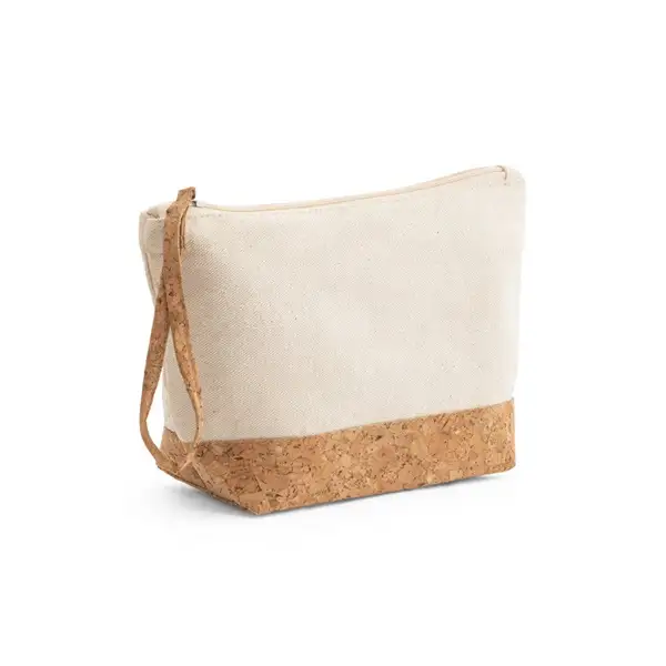 Kulturtasche aus 100% Baumwolle und Kork – Ansicht 1