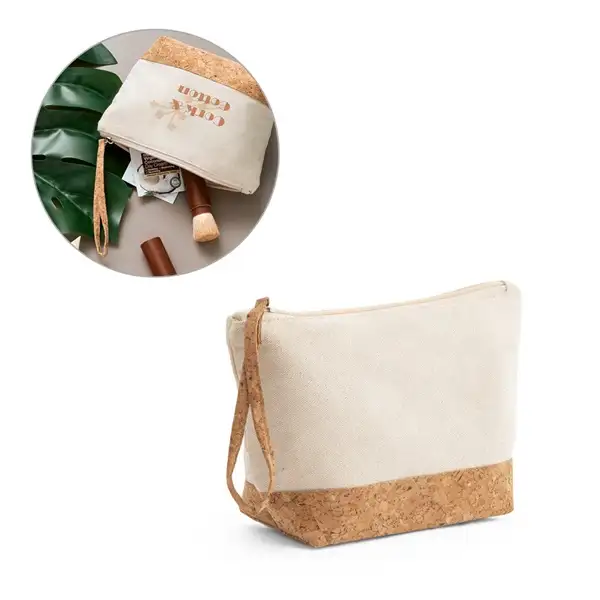 Kulturtasche aus 100% Baumwolle und Kork – Ansicht 4