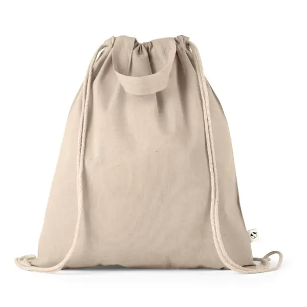 Tragetasche/Turnbeutel (2in1) aus recycelter Baumwolle (70%) und polyester (30% rPET) (140 g/m²) – Ansicht 7