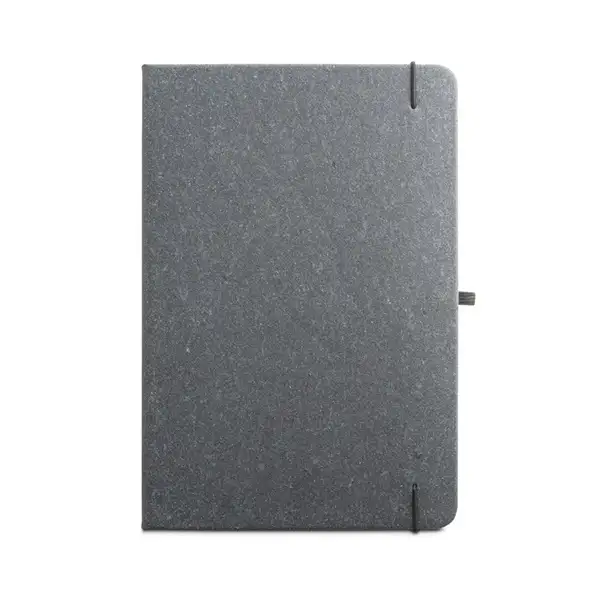 Notizbuch A5 mit festem Einband aus Leder (70% recylceltem) mit linierten Blättern – Ansicht 3
