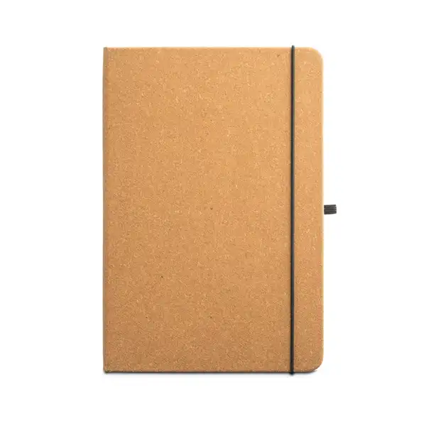 Notizbuch A5 mit festem Einband aus Leder (70% recylceltem) mit linierten Blättern – Ansicht 6