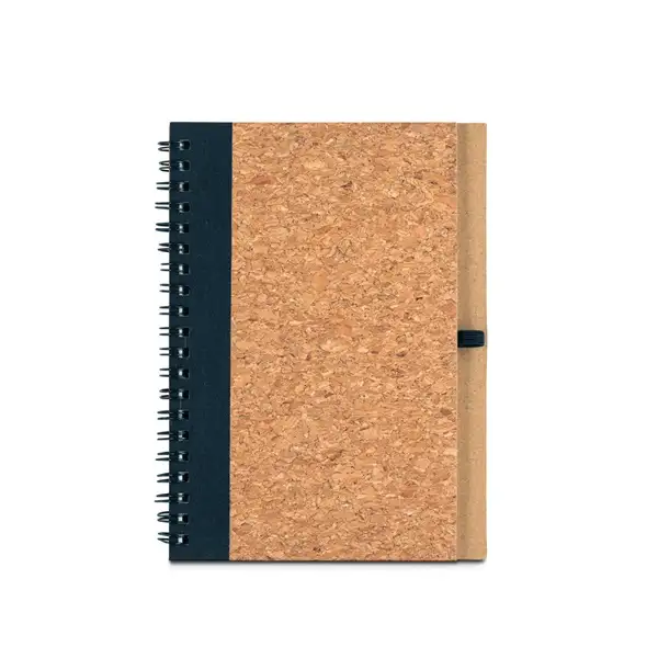 B6-Notizbuch aus Kork und Recyceltes Polyester (100% rPET) mit Kugelschreiber – Ansicht 2